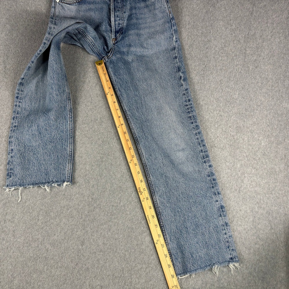AGOLDE‎ Jeans 90's High Rise Pinch Waist Straight Button Fly 24 Raw Hem 26" - Picture 7 of 13
